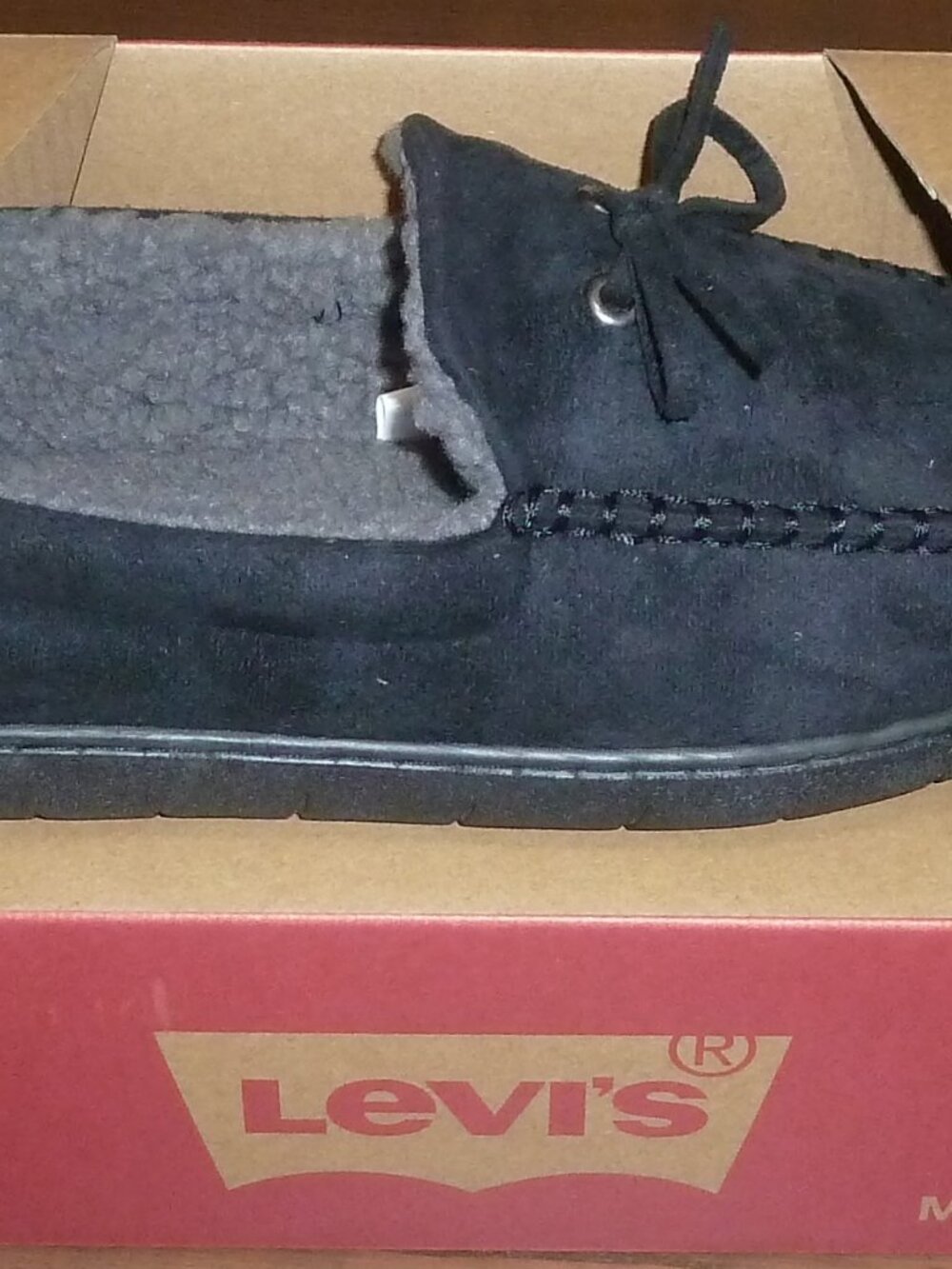 Levi's Mens Black Moccasin Slippers Size Medium 8-9